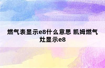 燃气表显示e8什么意思 凯姆燃气灶显示e8